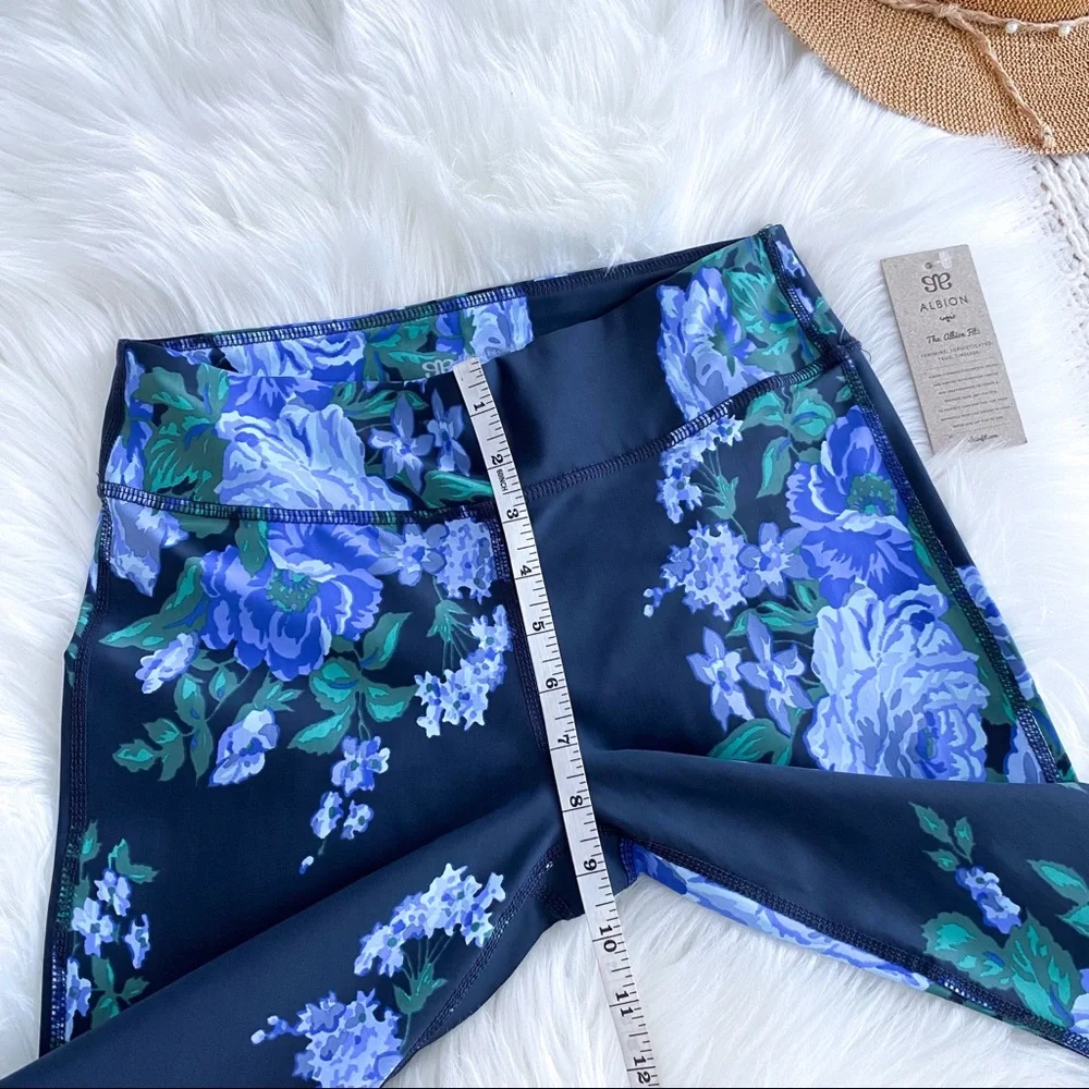 Albion Fit Antiqua Flora Leggings Blue Navy Green Full Length